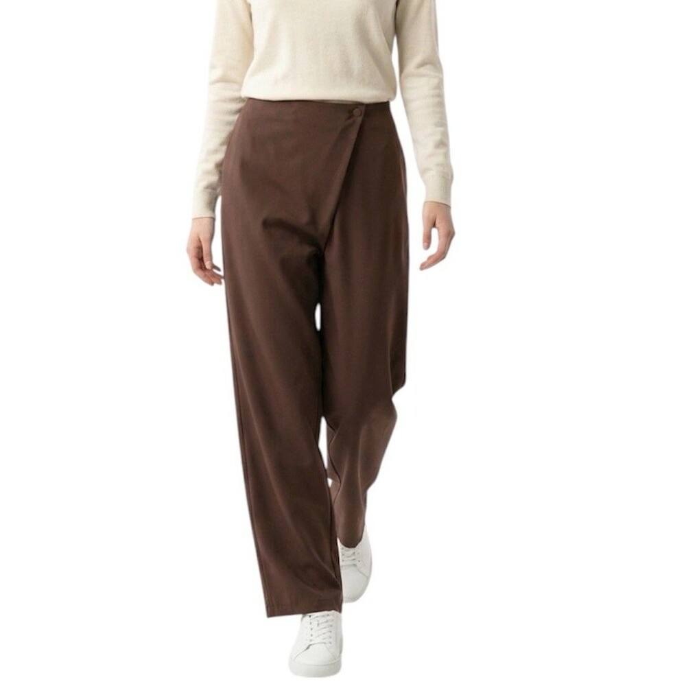 SHEIN Curve Women’s Brown Wide Leg Pull On Pants Size 1XL Casual Loose